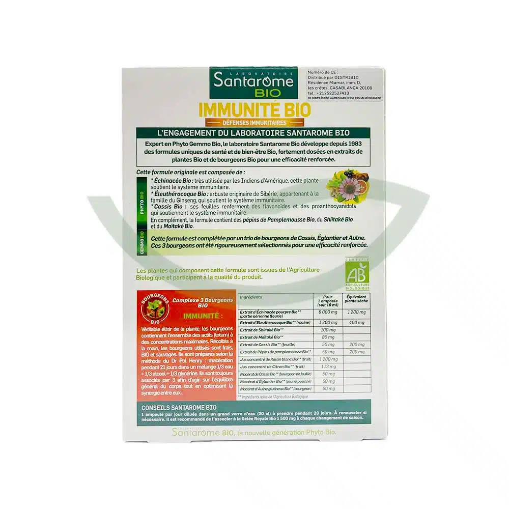 Immunité Bio – 20 ampoules – Santarome – Image 2