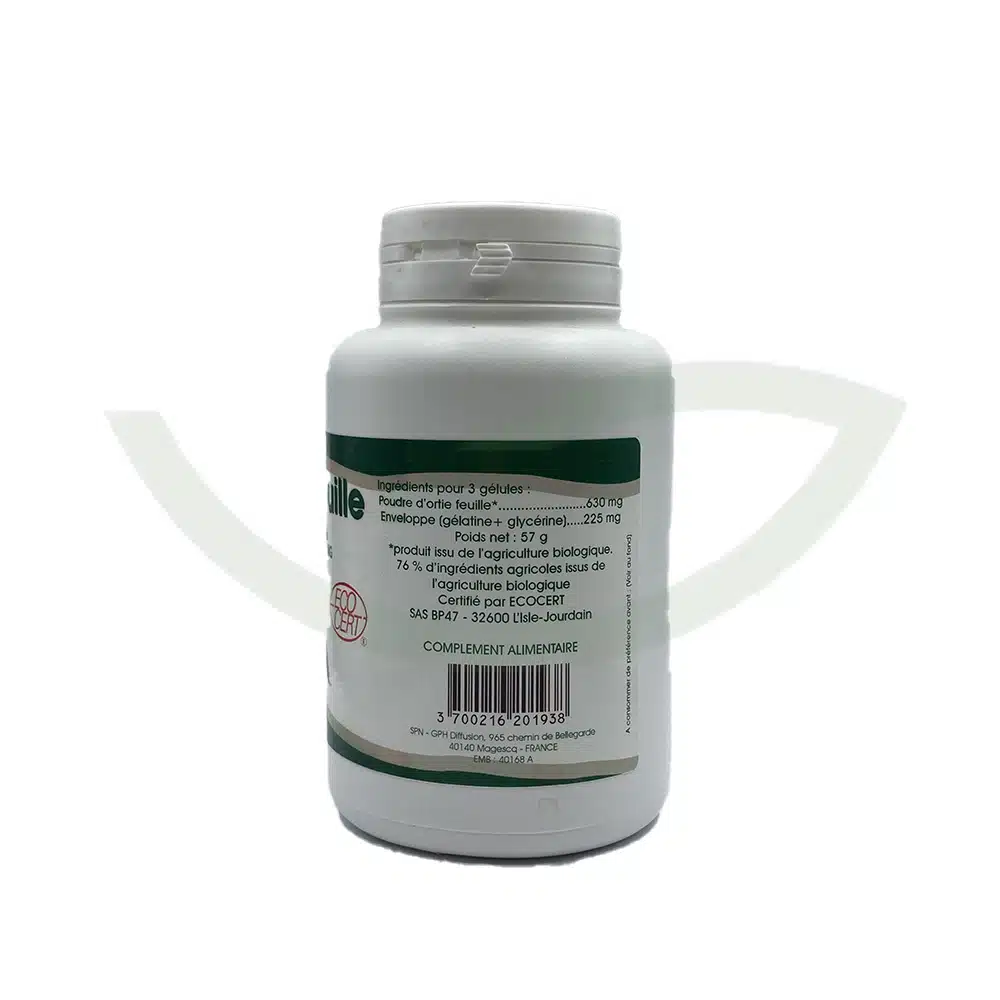 Ortie Feuille Bio – 200 gélules – 210mg – GPH – Image 2