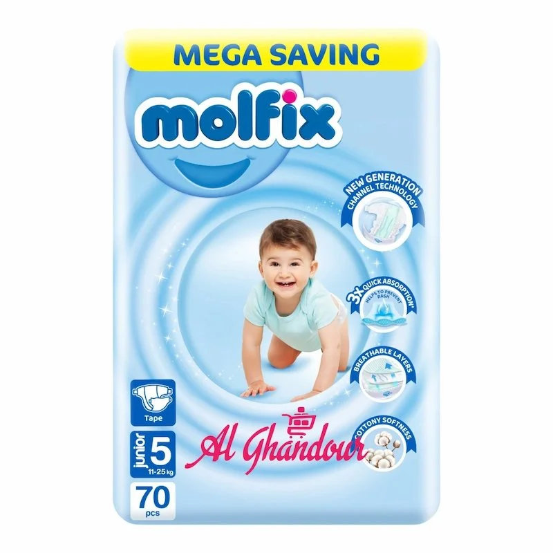 Molfix Couches Bébé Taille 5 Junior – 70 pièces (11–25 kg) – Image 2