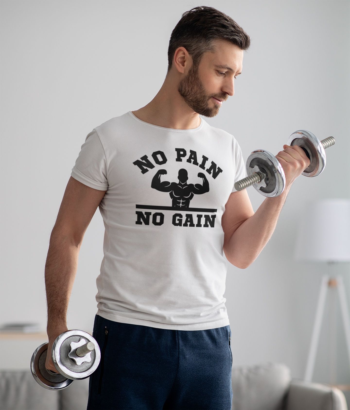 T Shirt « No pain, no gain #2 » – Pour Homme – Image 7