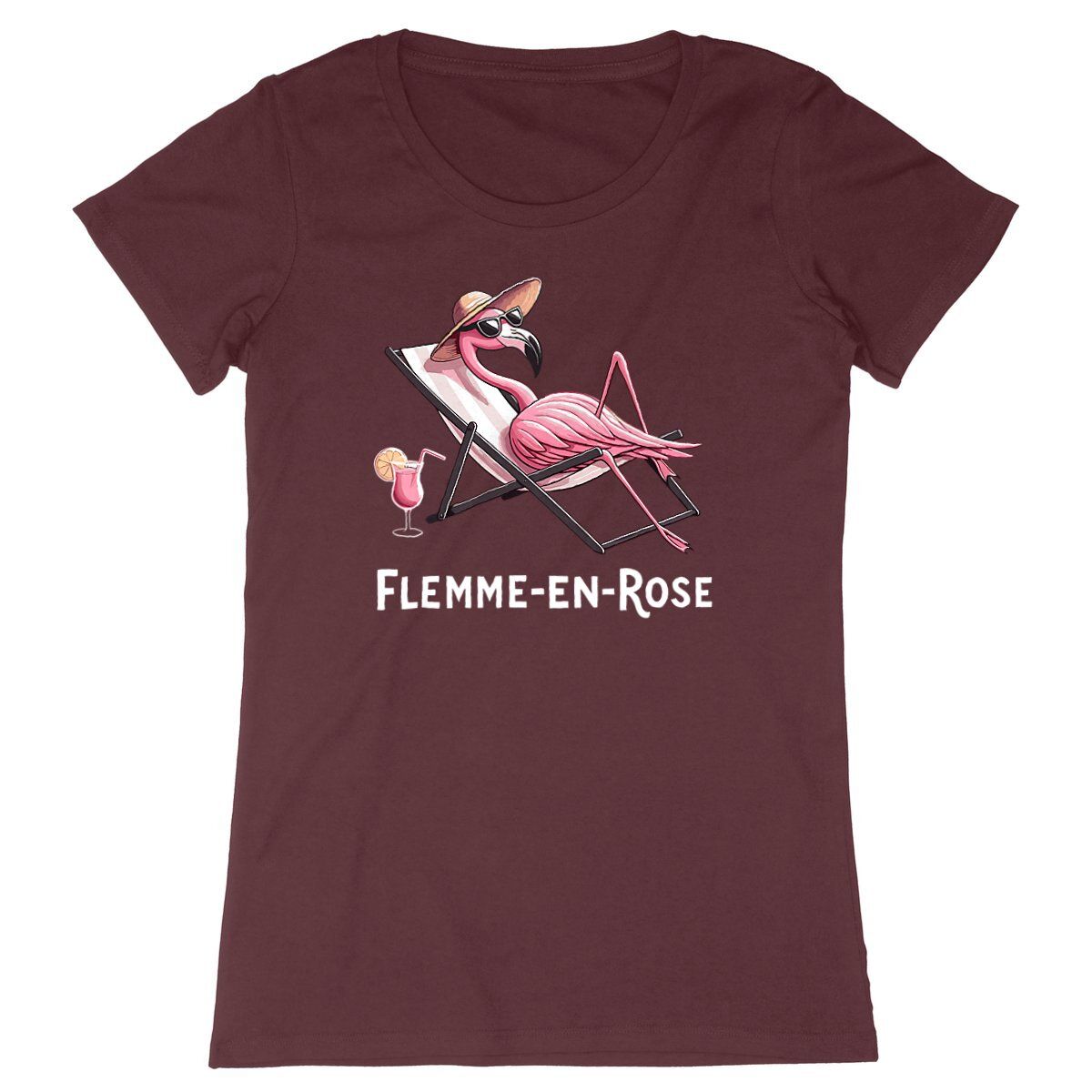 Tee Shirt « Flemme en rose » – Pour Femme – Image 6