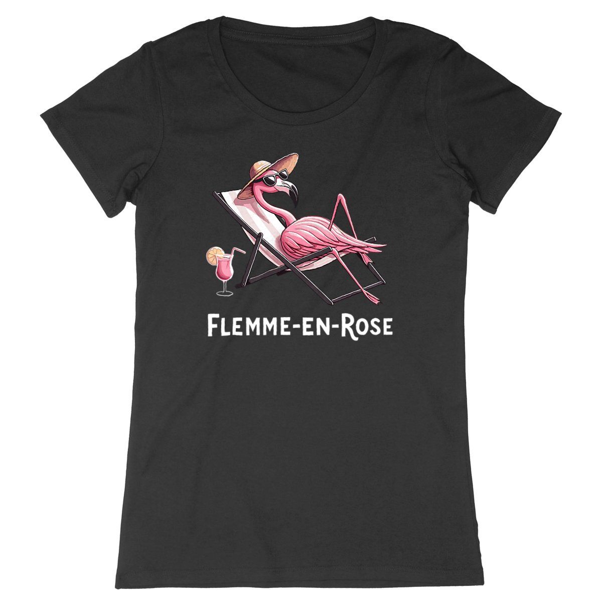 Tee Shirt « Flemme en rose » – Pour Femme – Image 4