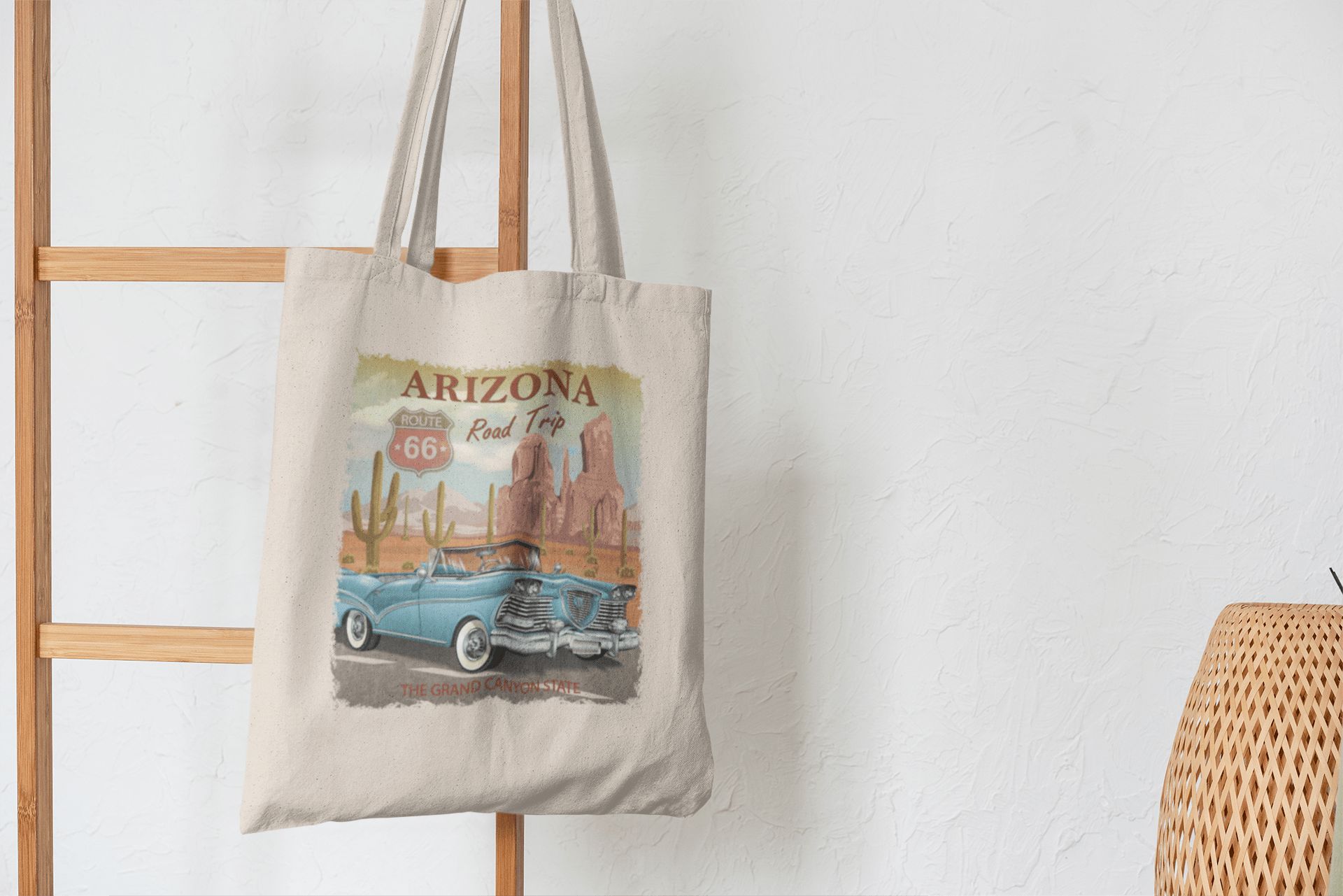Sac tote bag vintage « Arizona route 66 » – Image 2
