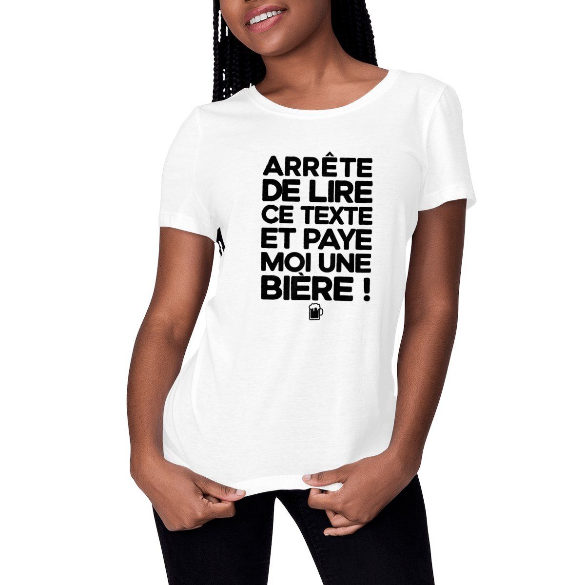 Tee Shirt « Paye moi une bière » – Pour Femme – Image 2